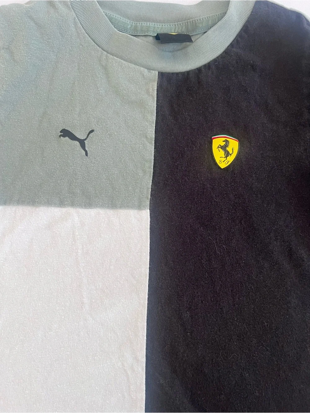 Puma Ferrari Boys' Colorblock Short Sleeve Tee - Black & Gray